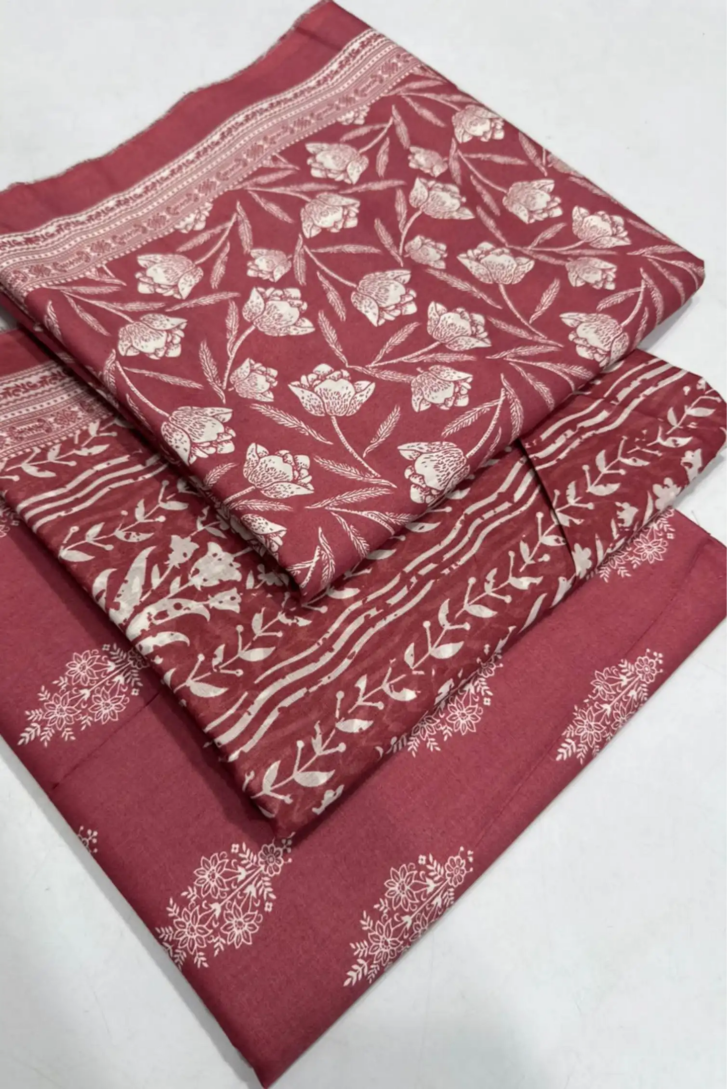 3 Pieces - Bin Saeed Unstitched Pink Ladies Lawn Suit