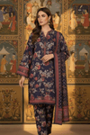 3 Pieces - Safina Unstitched Dark Purple Printed Khaddar Suit