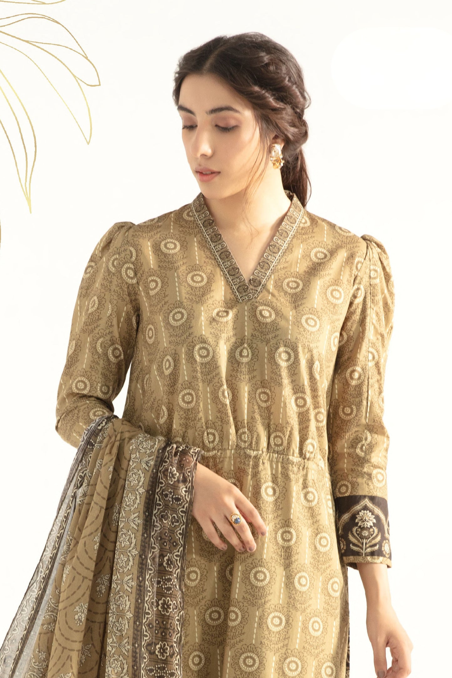 3 Pieces - Sapphire Unstitched Camel Printed Lawn Suit