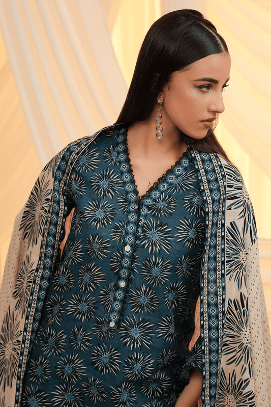 3 Pieces - Regalia Unstitched Zink Printed Khaddar Suit