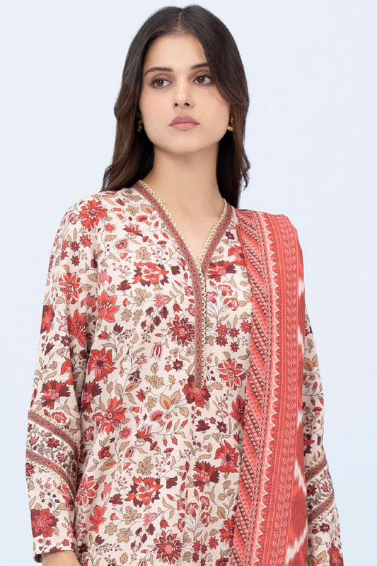 3 Pieces - Sapphire Unstitched Peach Printed Lawn Suit