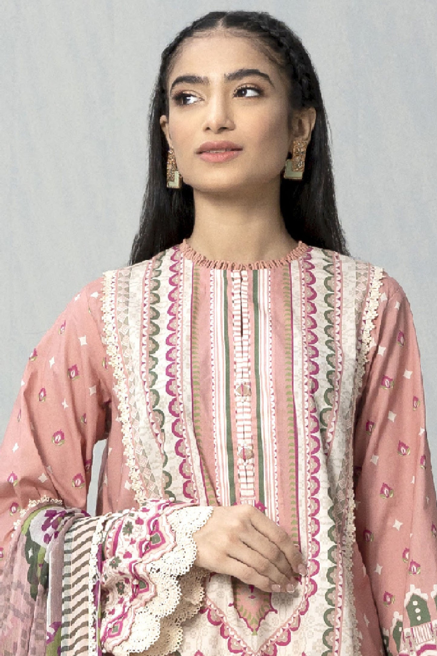 3 Pieces - Sapphire Unstitched Peach Printed Lawn Suit