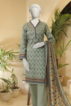 3 Pieces - Almeerah Unstitched Pista Printed Lawn Suit
