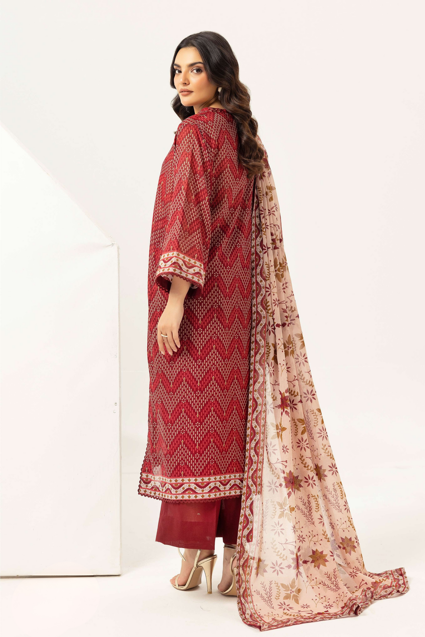 3 Pieces - Haya By Legends Unstitched Maroon Printed Lawn Suit