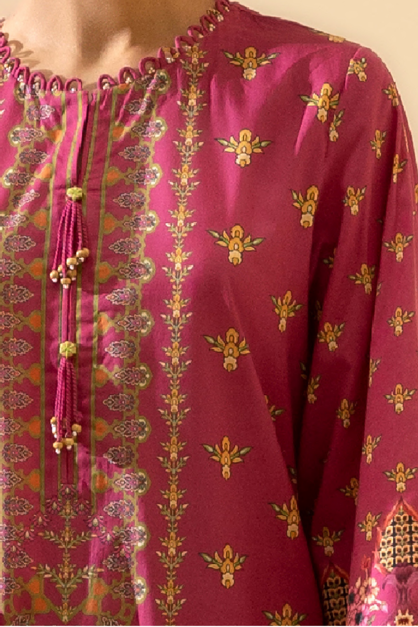 3 Pieces - Sapphire Unstitched Redish Pink Printed Lawn Suit