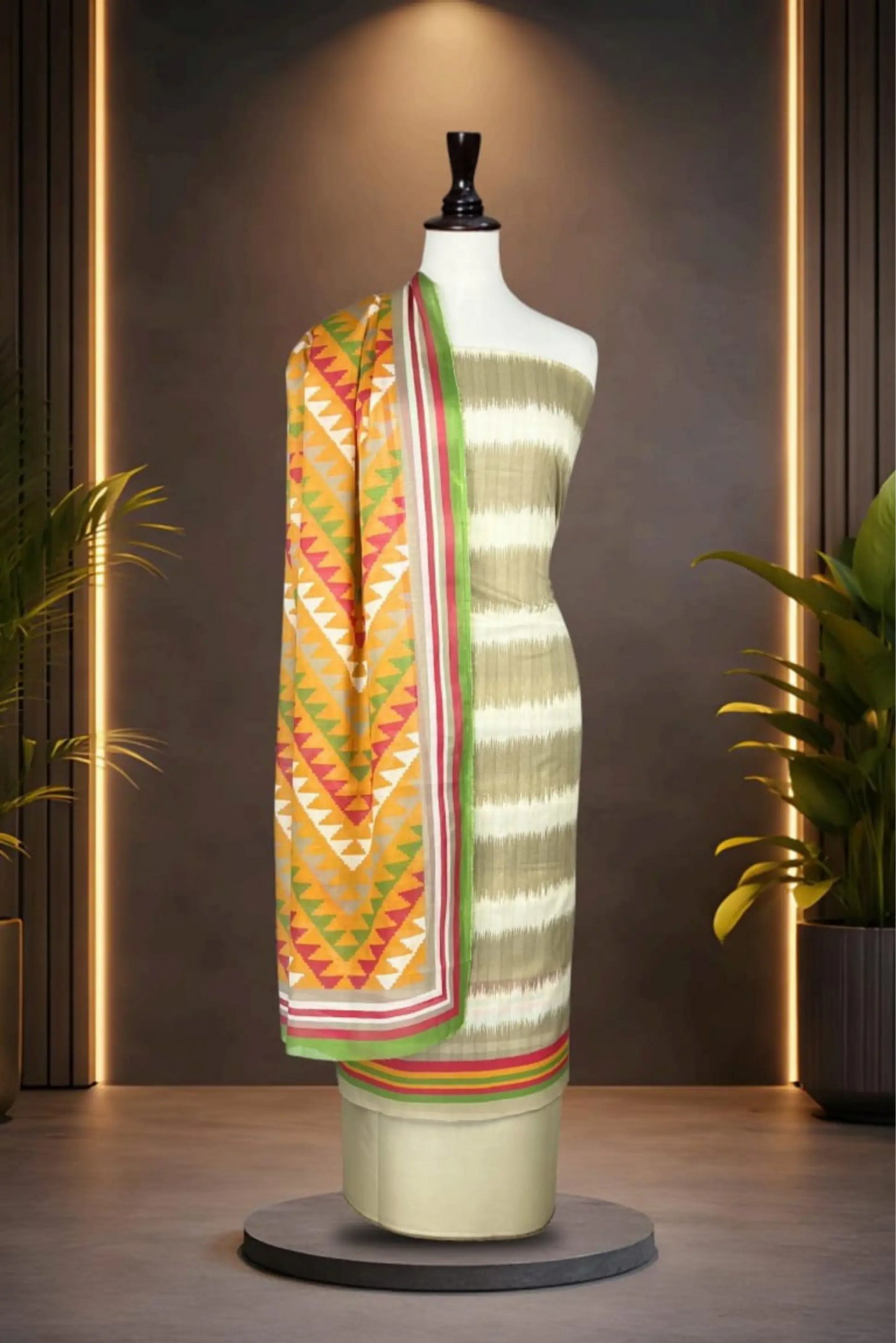 3 Pieces -Rijja By Mursahe Unstitched Skin Ladies Lawn Suit