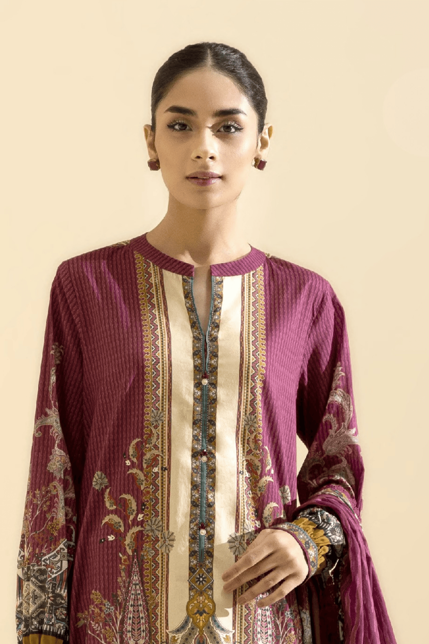 3 Pieces - Sapphire Unstitched Off White Printed Lawn Suit