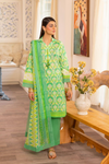 3 Pieces - GulAhmad Unstitched Mint Green Printed Lawn Suit