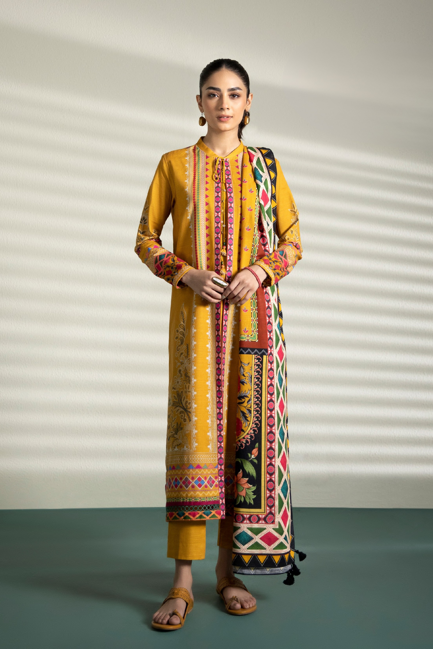 3 Pieces - Sapphire Unstitched Mustard Printed Lawn Suit