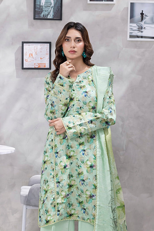 3 Pieces - Regalia Unstitched Parrot Jscquard Cambric Suit