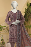 3 Pieces - Almeerah Unstitched Purple Printed Lawn Suit