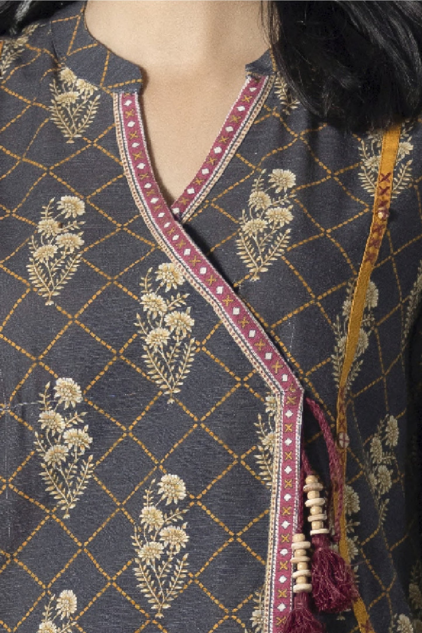 3 Pieces - Sapphire Unstitched Brownish Black Printed Lawn Suit