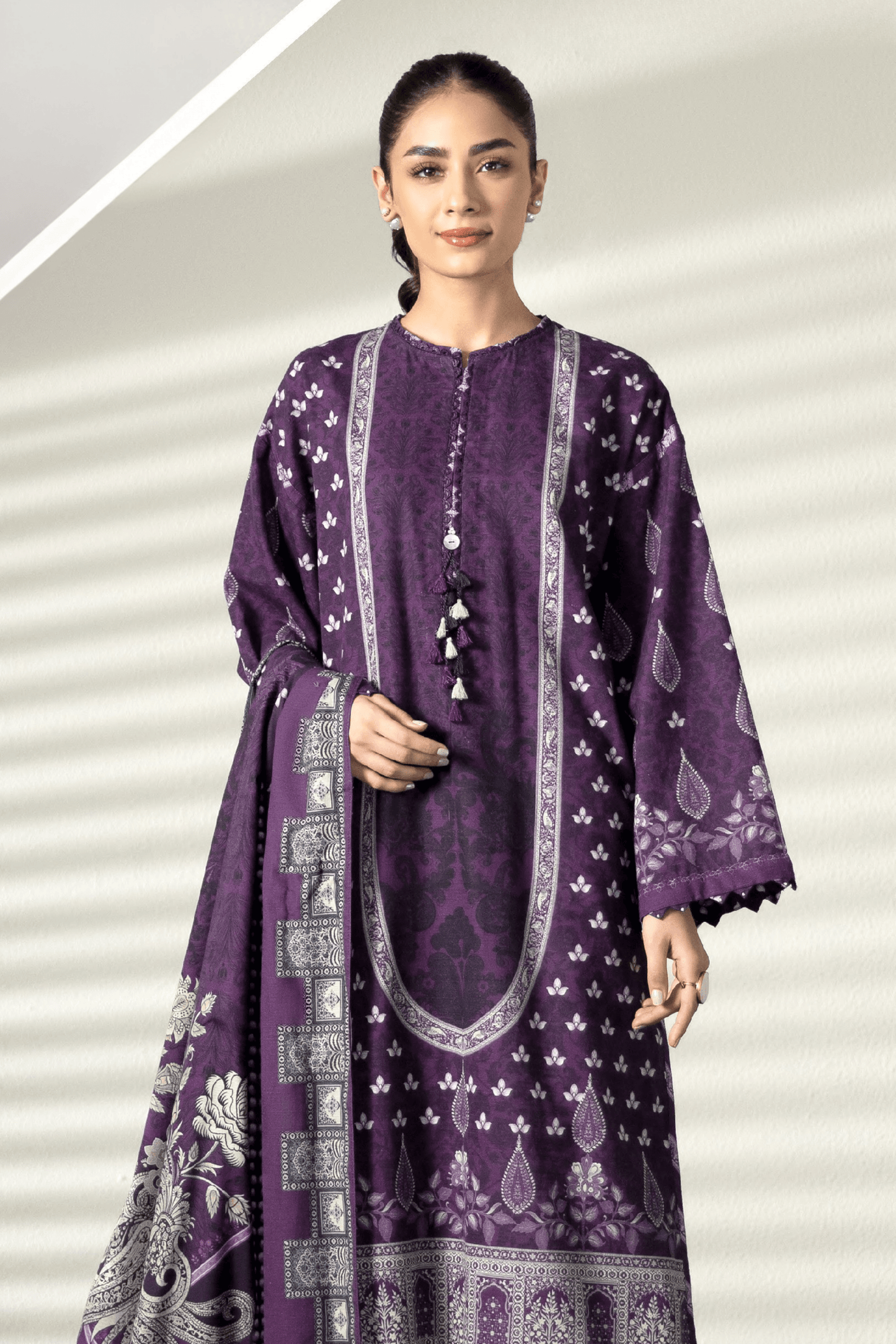 3 Pieces - Sapphire Unstitched Purple Printed Lawn Suit