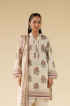 3 Pieces - Beyond East Unstitched Off White Printed Lawn Suit