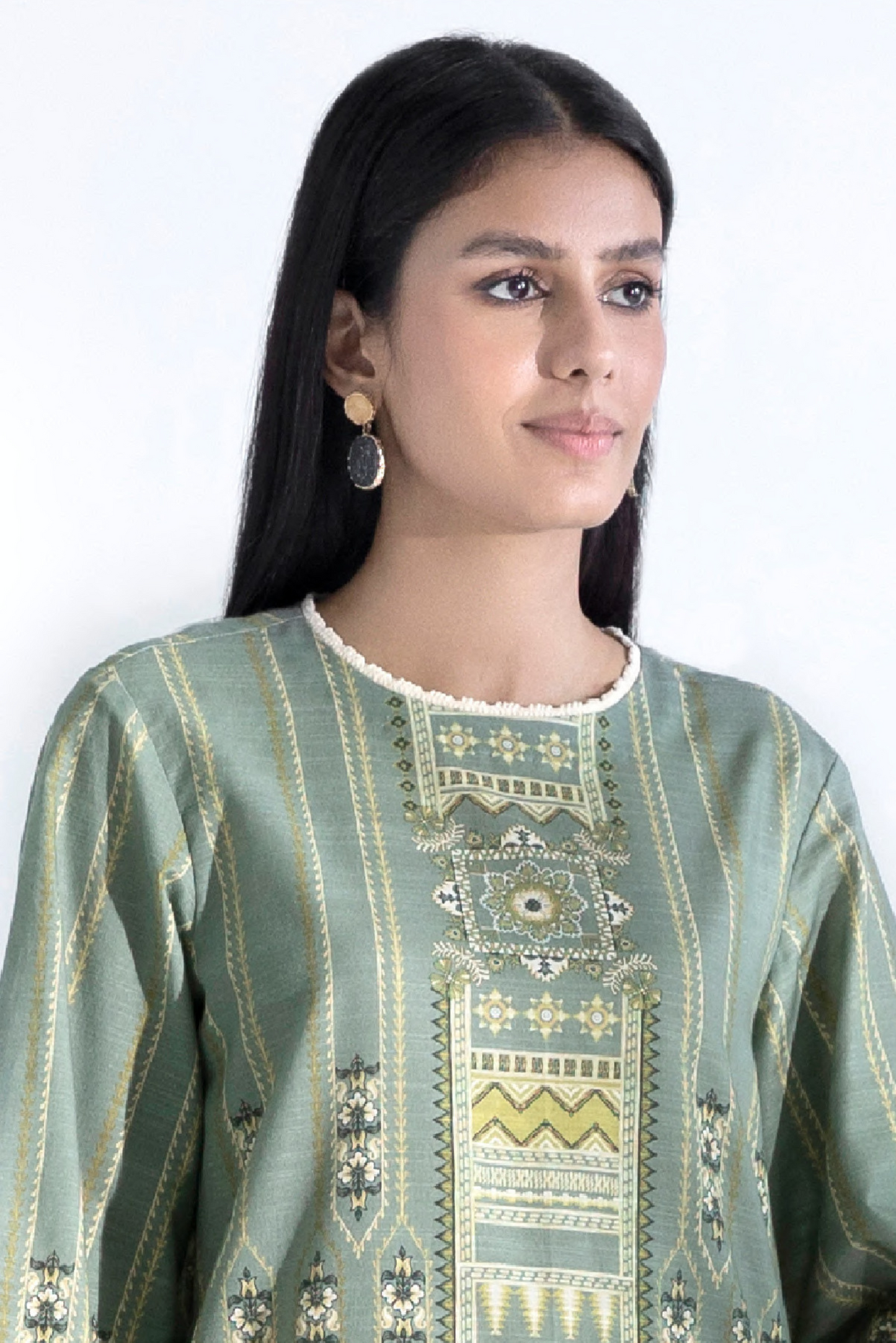 3 Pieces - Sapphire Unstitched Powder Green Printed Lawn Suit