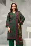 3 Pieces - Regalia Unstitched Green Printed Khaddar Suit
