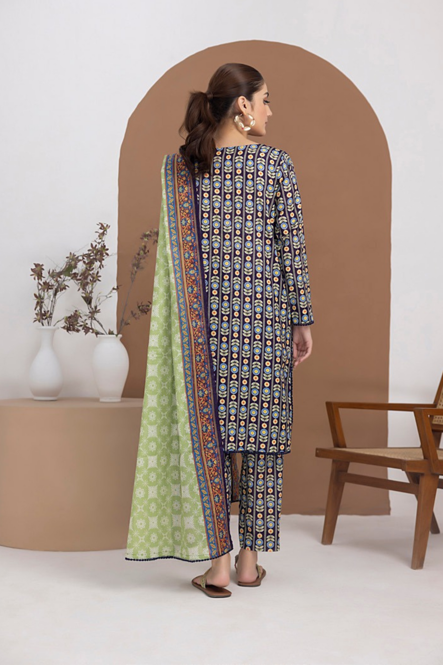 3 Pieces - Regalia Unstitched Navy Blue Printed Lawn Suit