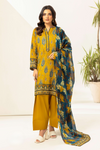 3 Pieces - Haya By Legends Unstitched Mustard Printed Lawn Suit