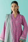 3 Pieces - Orient Unstitched Pink Printed Lawn Suit