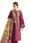 3 Pieces - Sapphire Unstitched Maroon Printed Lawn Suit