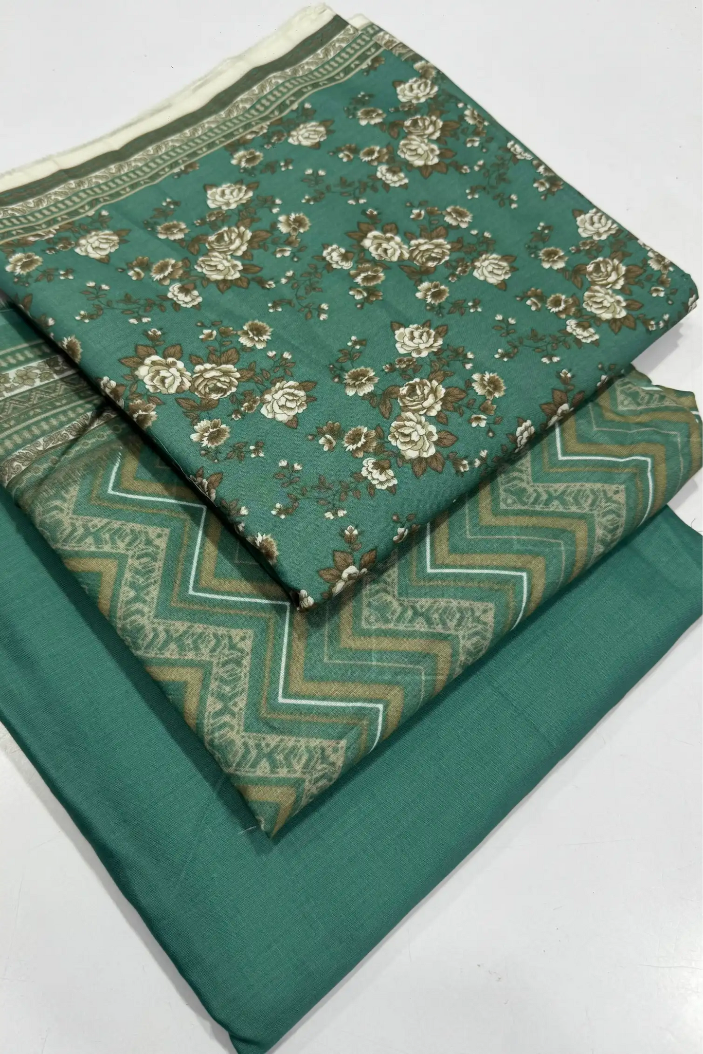 3 Pieces - Bin Saeed Unstitched Sea Green Ladies Lawn Suit