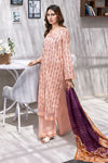 3 Pieces - Regalia Unstitched Peach Jscquard Cambric Suit
