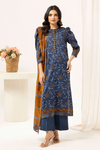 3 Pieces - Haya By Legends Unstitched Blue Printed Lawn Suit