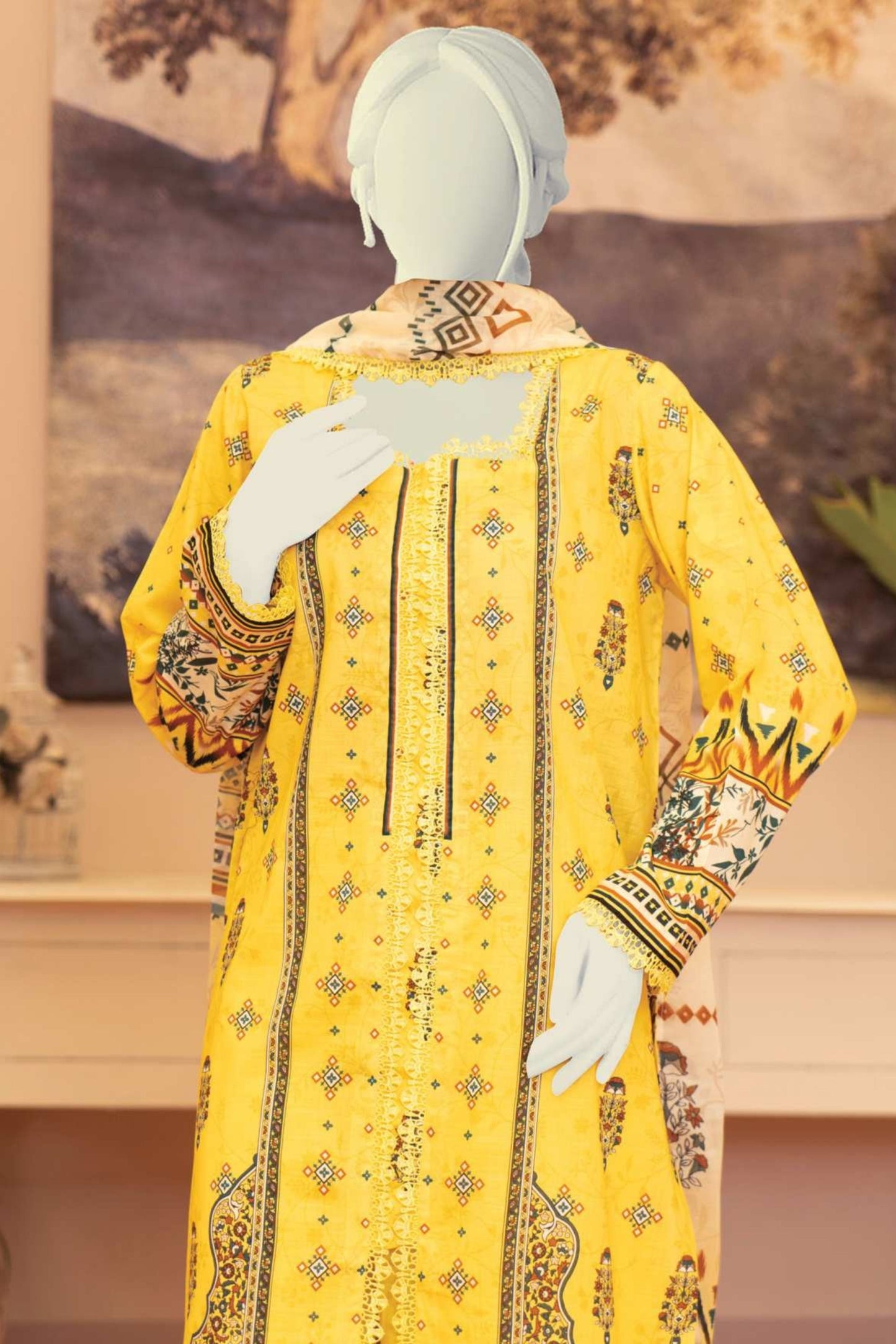 3 Pieces - Murashee Unstitched Lemon Printed Lawn Suit