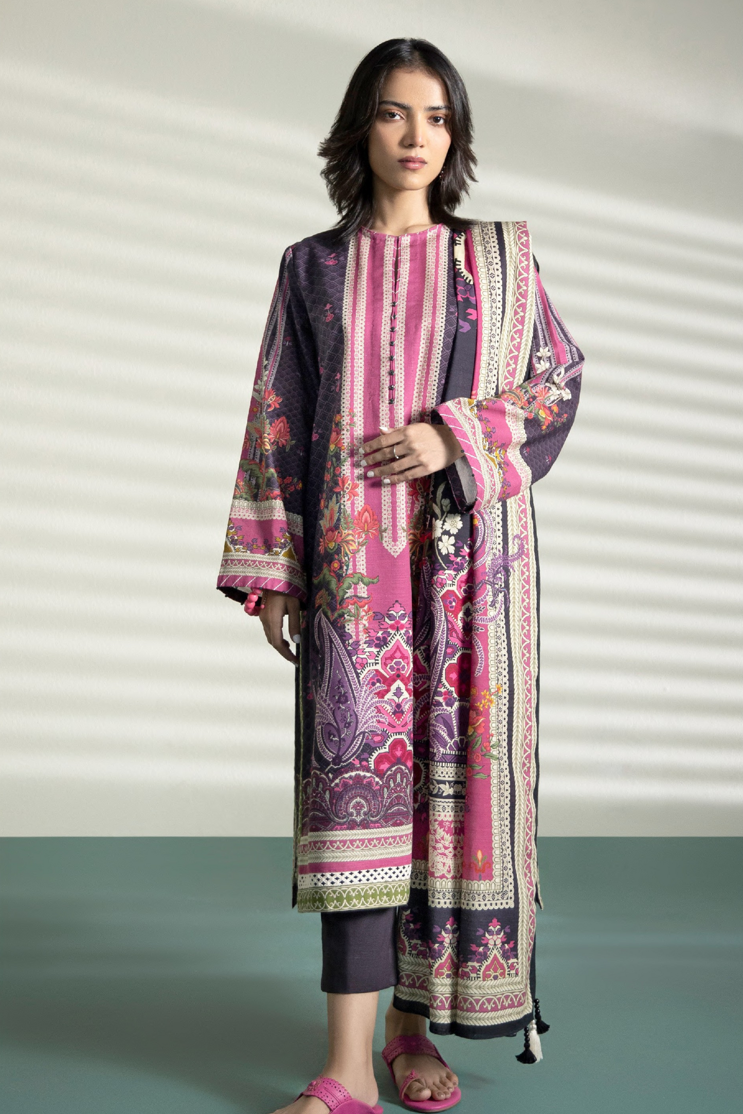 3 Pieces - Sapphire Unstitched Purple Printed Lawn Suit