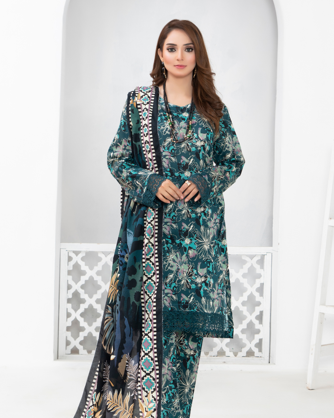 3 Piece - Mahi Unstitched Navy Ladies Transliminor Magic Print Lawn Suit