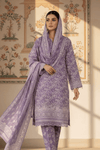 3 Pieces - Safina Unstitched Light Purple Printed Khaddar Suit