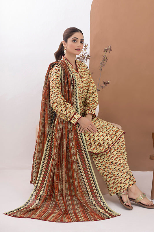 3 Pieces - Regalia Unstitched Lemon Printed Lawn Suit