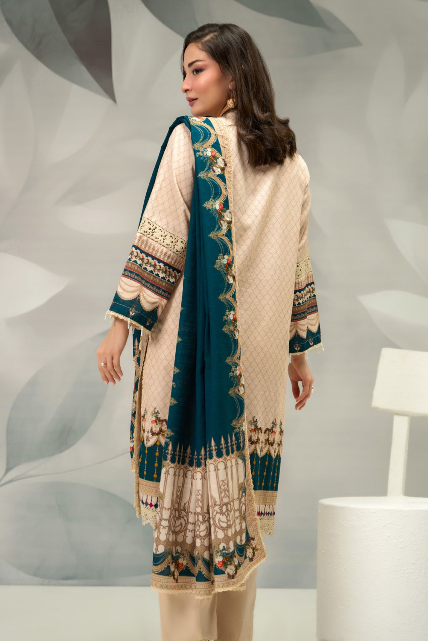 3 Pieces - Regalia Unstitched Skin Printed Khaddar Suit