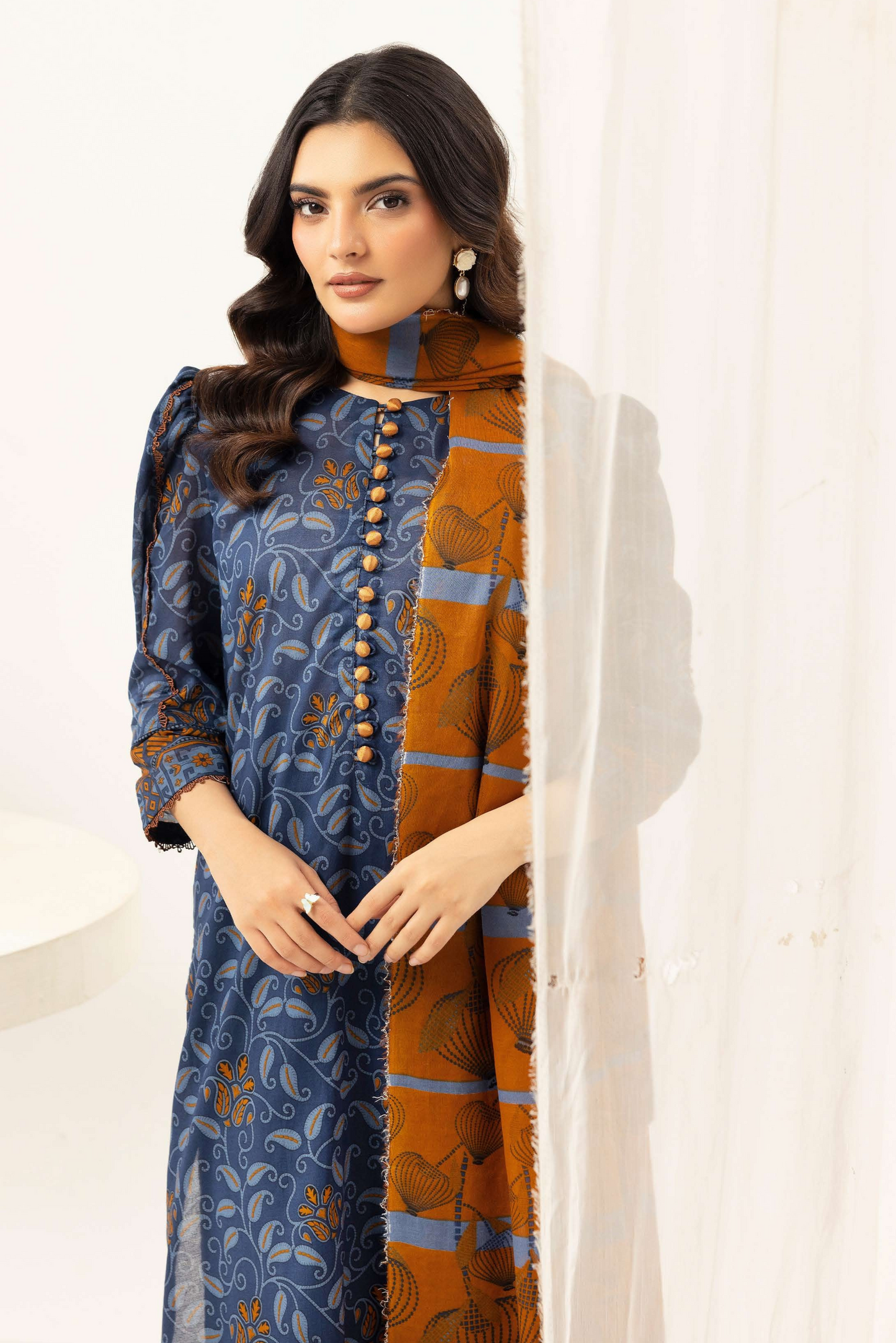 3 Pieces - Haya By Legends Unstitched Blue Printed Lawn Suit