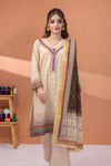 3 Pieces - Regalia Unstitched Off White Fancy Zari Dupatta Printed Shirt Lawn Suit