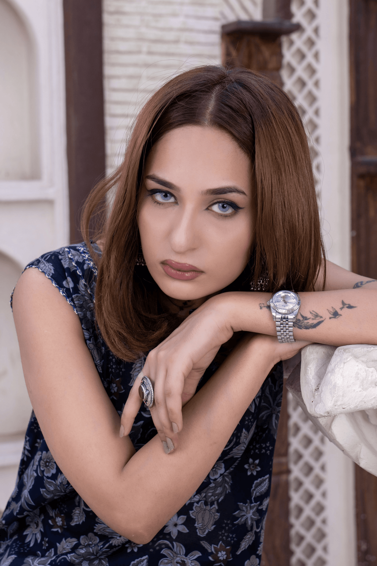 3 Pieces - Janan Unstitched Navy Blue Printed Lawn Suit