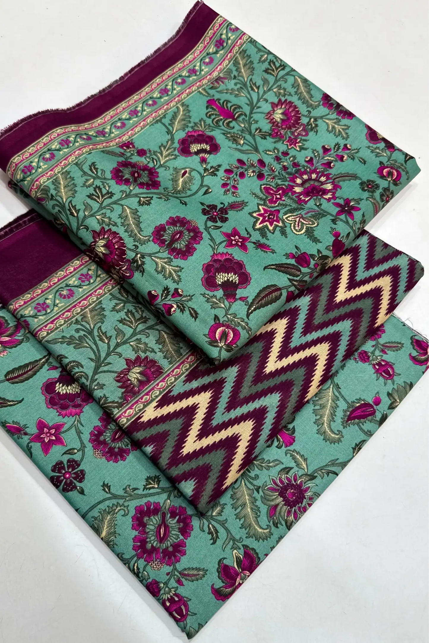 3 Pieces - Bin Saeed Unstitched Ferozi Ladies Lawn Suit