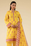 3 Pieces - Beyond East Unstitched Yellow Printed Lawn Suit