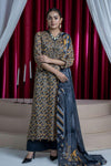 3 Pieces - B&C Unstitched Dark Gray Printed Lawn Suit