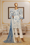 3 Pieces - Riwayat Unstitched Off White Embroided Lawn with Cutwork Chiffon Dupatta Suit
