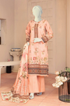 3 Pieces - Murashee Unstitched Peach Printed Lawn Suit