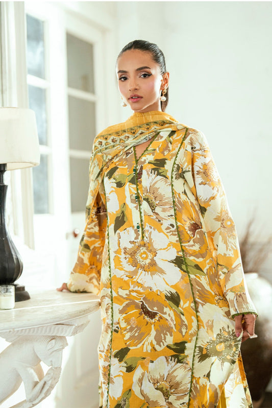 3 Pieces - Regalia Unstitched Multi Jscquard Cambric Suit