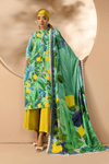 3 Pieces - Rangreza Unstitched Parrot Printed Linen Suit