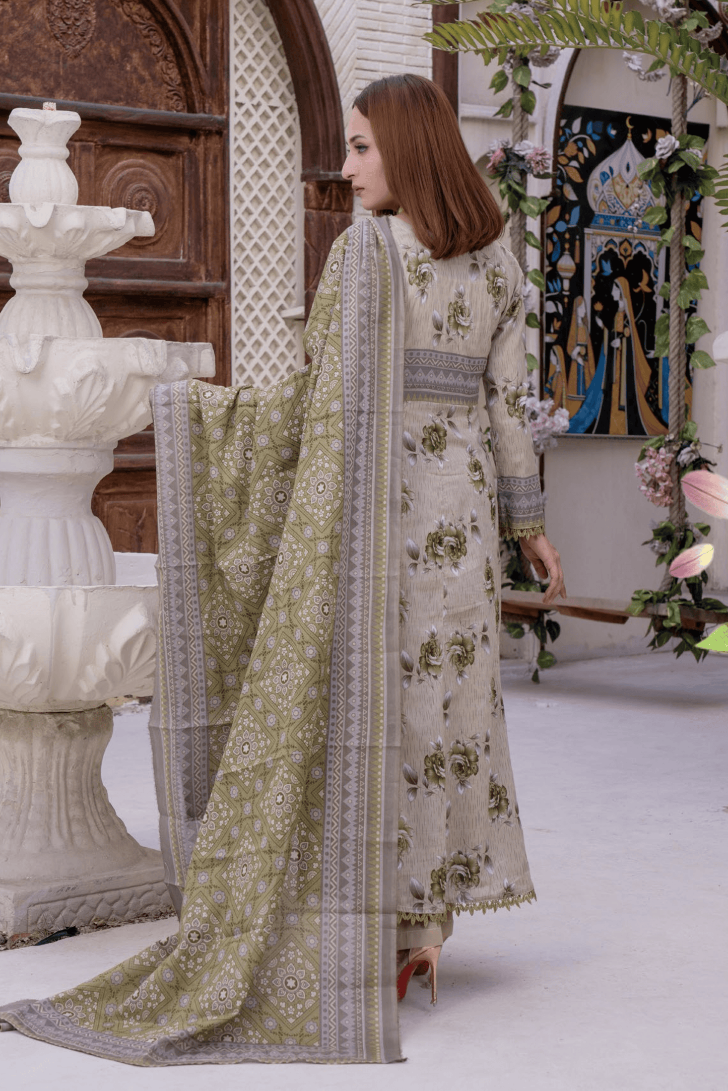 3 Pieces - Janan Unstitched Lavender Printed Lawn Suit