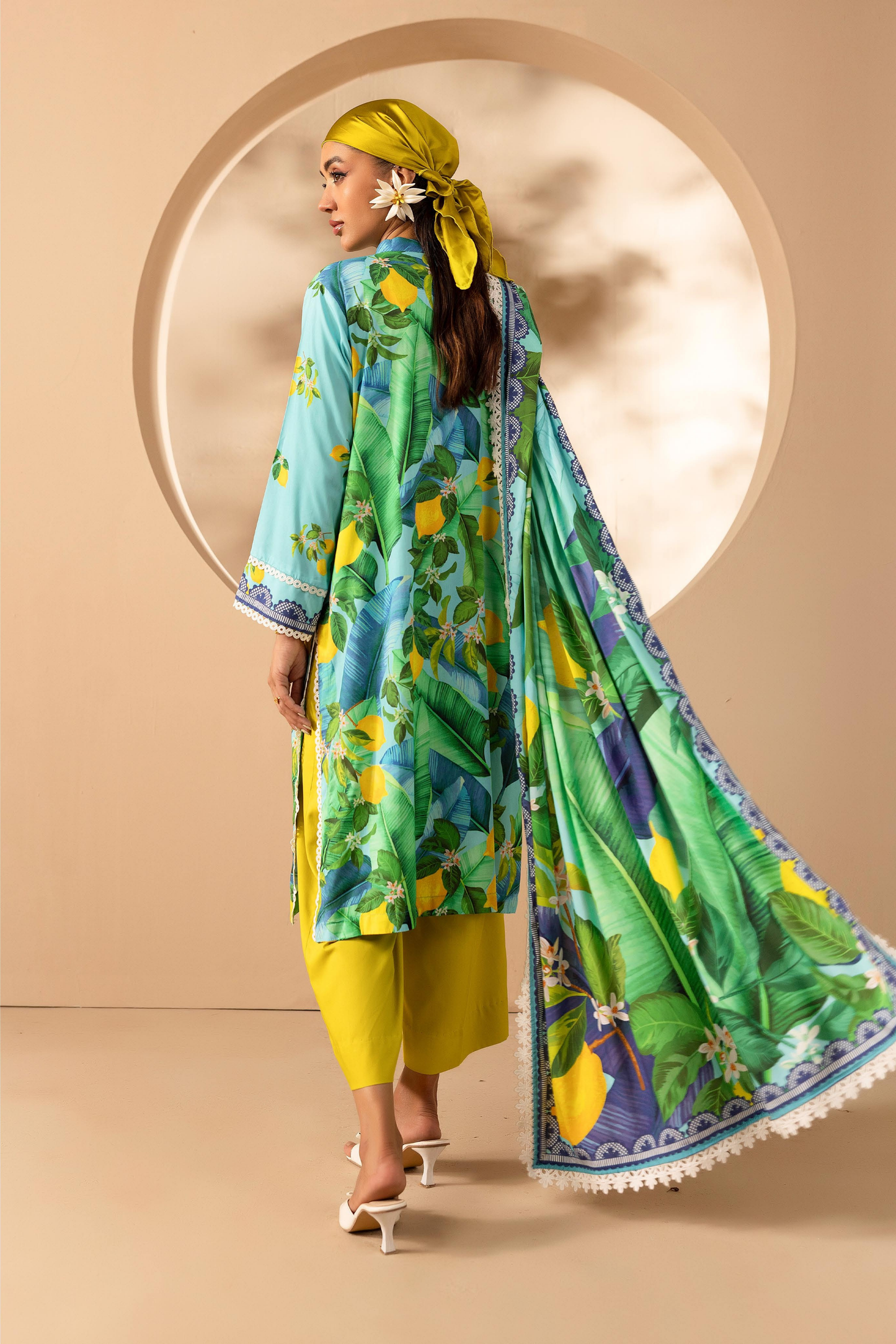 3 Pieces - Rangreza Unstitched Parrot Printed Linen Suit