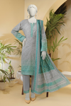 3 Pieces - Almeerah Unstitched Light Gray Printed Lawn Suit