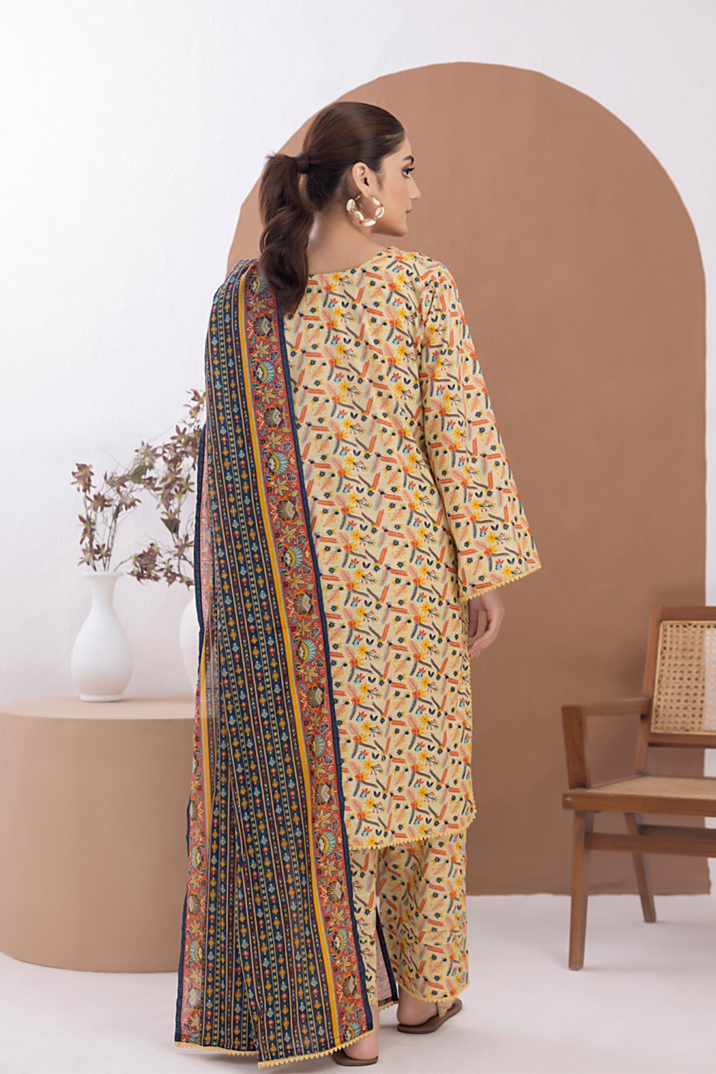3 Pieces - Regalia Unstitched Pale Yellow Printed Lawn Suit