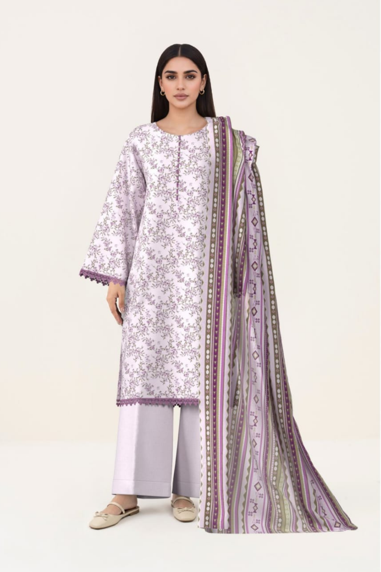 3 Pieces - Sapphire Unstitched Baby Pink Lawn Suit