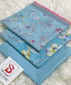 3 Pieces - Bin Saeed Unstitched Sky Blue Ladies Lawn Suit
