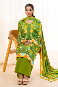 3 Pieces - Regalia Unstitched Parrot Doriya Linen Suit